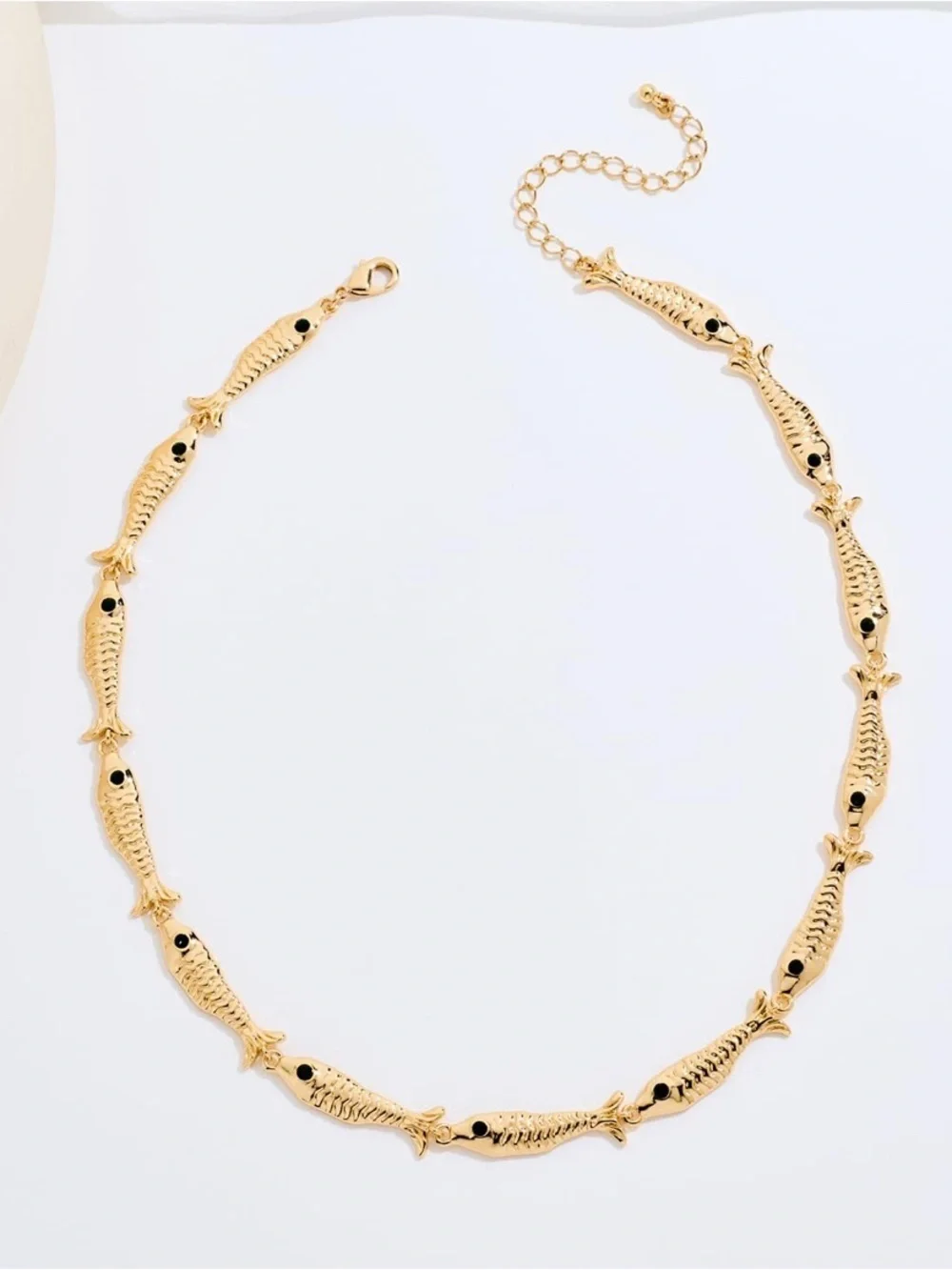 Trendy Summer Gold Fish Link Necklace